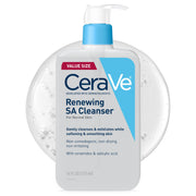 CeraVe Renewing Salicylic Acid Cleanser, Gentle Exfoliating Face Wash, 16oz | Skin Care with Hyaluronic Acid & Niacinamide, Facial Cleanser, Face Cleanser, Ceramides, Fragrance Free, Non-Comedogenic