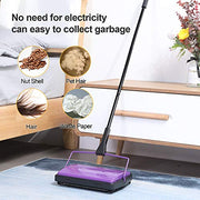 Yocada Carpet Sweeper Cleaner Manual Household Sweeper Lightweight | Hand Push Non-Electric for Home Office Low&Undercoat Carpets Rugs Pet Hair Dust Scraps Paper Rubbish Cleaning with a Brush