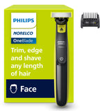Philips Norelco OneBlade 360 Hybrid Face Trimmer and Shaver, 5 Length Comb | Trim Edge & Shave, 5-in-1 Stubble Comb, 360 Contour Blade, Wet and Dry Use, 45-Minute Runtime, First Electric Shaver