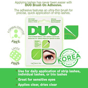 DUO Brush-On Clear Lash Glue –Waterproof Strip Lash Adhesive with Vitamins A, C & E, Long Lasting Eyelash Glue, 0.18 oz, 1 Pack