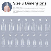 Modelones Almond Nail Tips 510pcs Medium Clear Soft Fake Press On Nails Tip | Pre Etched Half Matte Full Cover Clear Acrylic Gel False Press on Extension