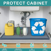 URMONA Waterproof Silicone Under Sink Mat, 31 x 22 in, Flexible Shelf Liner | Dark Grey, Pet Food Mat for Dog Bowls, Cat Litter Mat, Cabinet and Counter Protector for Kitchen and Bathroom, Easy to Clean.