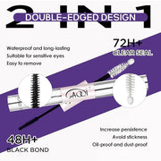 GAQQI Lash Cluster Glue, Waterproof Bond and Seal Lash Glue, Black - 10ml | Strong Hold 3-7days, Latex-free & Formaldehyde-free, Waterproof, For Cluster/ Individual/ Strip Lashes, Easy to Use