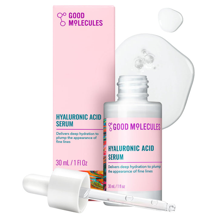 Good Molecules Hyaluronic Acid Serum for Face, Hydrating Serum, 1 fl oz | Deeply hydrates to plump the look of fine lines. Boosts skin hydration after one use. All skin types.