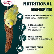 Living World Millet Spray for Birds - 3.5 oz Bag | 100% Natural, Wild-Harvested, Premium Treat - Spray Millet for Budgies, Canaries, Finches, Cockatiels & Other Pet Birds