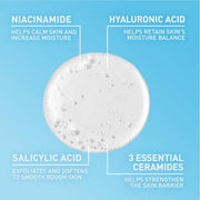 CeraVe Renewing Salicylic Acid Cleanser, Gentle Exfoliating Face Wash, 16oz | Skin Care with Hyaluronic Acid & Niacinamide, Facial Cleanser, Face Cleanser, Ceramides, Fragrance Free, Non-Comedogenic