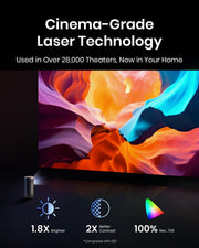 NEBULA Capsule 3 Laser Outdoor Portable Mini Smart TV Projector | Google TV, Netflix-Certified, Dolby Digital Sound, 120" Display, 2.5H Built-In Battery, Outdoor Wi-Fi Smart TV