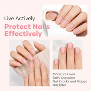modelones Nail Strengthener and Growth Nail Hardener Pink Nail Polish | Nail Stuff Extra Strong and Growth Nail Repair Damaged Nails Strengthening Polish Ridge Filler for Nails & Toenails 15ML