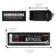Dual Electronics MXD140B Marine Stereo Bluetooth Single DIN Weatherproof AM/FM