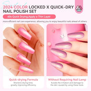 SAVILAND 6Pcs Ombre Nail Polish Set Charm Pink Blue Gold Purple | Quick Dry Pearl Summer Fingernail Polish Colors, Plant-based Castor Oil, Natural Nail Lacquer, Women Gift Home Manicure DIY