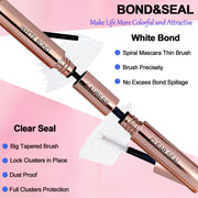Lash Bond and Seal Lash Glue Waterproof LAUBESS 2-IN-1 Cluster Lash Glue for Eyelash Clusters 72H 10ml (White/Clear)