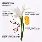 Glossier You Eau de Parfum, Unisex Skin-Scent Enhancer, Travel 8 ml | Warm, Musky & Spicy, Pink Pepper, Iris & Ambrox Base Notes, Smells Different on Everyone, Layer & Mix to Match Your Mood
