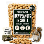 Forest Haven Premium Raw Peanuts for Squirrels – 10LB Bulk Squirrel Food – Unsalted Peanuts in Shell for Birds, Deer & Wildlife – Bonus Binoculars Included - USA Grown
