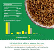 Dried Black Soldier Fly Larvae Treats for Chickens Wild Birds Ducks 10LB | More Calcium Than Mealworms High-Protein Non-GMO Pure Natural