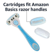 Amazon Basics 5-Blade Extra Smooth Razor for Women with Moisturizing Strips, Handle, 2 Cartridge Refills & Shower Holder (Previously Solimo)