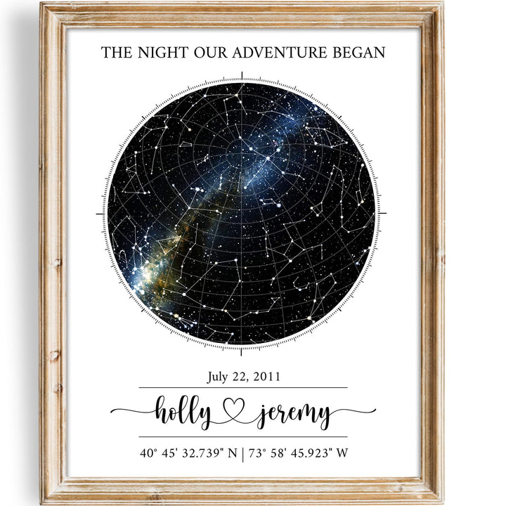 Custom Star Map Art Print - Fully Personalized (Your Details, Size, Color, Framing) | Gift for Mother's Day | Romantic Gift Husband | Paper Anniversary for Men | Special Ocassions (e.g. Wedding, Birthday, etc)