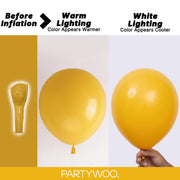 PartyWoo Mustard Yellow Balloons 120pcs Different Sizes of 18 12 10 5 Inch | Balloons for Birthday Sunflower Little Cutie Thanksgiving Bridal Shower Party Decorations Yellow-F57