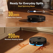 roborock 2026 New Qrevo S Pro Robot Vacuum and Mop, 18,500Pa Suction | Multifunctional Dock with 167℉ Mop Self-Cleaning, Smart Obstacle Avoidance, Anti-Tangle Brush, Liftable Spinning Mop, Black