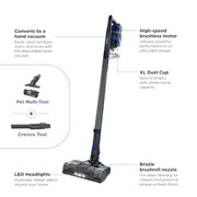 Shark Pet Cordless Stick Vacuum, 40-Min Runtime, Lightweight, Grey, IX141 | Powerful Suction, XL Dust Cup, LED Headlights, Removeable Handheld Vacuum for Carpet & Hard Floors, Crevice & Pet Tool​
