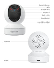 REOLINK 4MP 2K Indoor Camera E1, Plug-in WiFi 6 Security Camera | 360 Degree Pet Camera with Phone app, Baby Monitor with Person/Pet/Cry Detection, Night Vision, 2-Way Talk, Local Storage