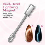 Modelones Cat Eye Magnet for Fall Brown Cat Eye Gel Polish 5PCS | 3-in-1 Dual-head Magnet Pink Nail Magnet for Cateye Gel Polish, Side Light Wide Light Glass Glow Effects DIY Nail Art Tool