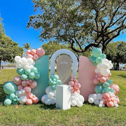 Sage Green Balloons for Boho Baby Shower Fairy Birthday Party Decorations | 60Pcs 12Inch Pink and Green Balloons Include Sage Green Pink Sand White Gold Confetti Balloons, Bridal Shower Decorations