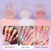 Saviland Acrylic Nail Starter Kit: Clear Pink Nude | Acrylic Powder & Liquid, Brush, Files, Forms, Press On Nails, Home Practice Set
