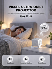 4000ANSI 4K Smart Projector with WiFi and Bluetooth, Auto Focus | Now with Netflix ,Auto Keystone, 360° Rotatable Stand, Ultra Low Noise, Outdoor Home Theater, HDMI, USB