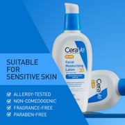 CeraVe AM Facial Daily Moisturizer, SPF 30 Face Sunscreen, 3oz | Travel Size Skin Care with Hyaluronic Acid & Niacinamide, Daily Oil-Free Moisturizer For Men & Women, Non-Comedogenic
