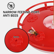 eWonLife 2 Pack 16 oz Saucer Hummingbird Feeders for Outdoors, Garden Decor | Built-in Ant Moat, 5 Bee Proof Feeding Ports, BFA Free Plastic, Easy Clean, Leak-Proof Dish-Style