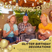 Fulmoon Older Wiser Hotter Banner Birthday sign, Champaign Gold