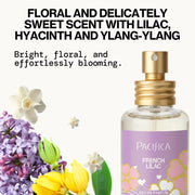 Pacifica French Lilac Spray Perfume – Clean Vegan Floral Fragrance for Women, Fresh-Cut Lilac & Powdery Magnolia Notes, Long-Lasting Romantic Spring Scent, 1 oz