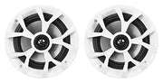 Rockville RKL65MBW 6.5" 2-Way Coaxial Marine Boat LED Speakers Pair | 700W Peak / 170W RMS, 4 Ohm, Waterproof, Red/Blue Beat-Sync LEDs, 35Hz-20kHz, Includes Black/White Grilles and 16.4 Ft Wire