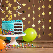 Patelai 130 ft Star Garland Banner Decor, Gold | Glitter Star Hanging Streamer, Twinkle Backdrop, Christmas Decorations, Birthday Supplies, Homecoming Party Decorations