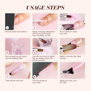 Saviland Acrylic Nail Starter Kit: Clear Pink Nude | Acrylic Powder & Liquid, Brush, Files, Forms, Press On Nails, Home Practice Set