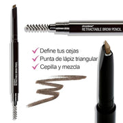 wet n wild Ultimate Eyebrow Retractable Definer Pencil, Medium Brown, Dual-Sided Brow Brush, Fine Tip, Shapes, Defines, Fills Brow Makeup