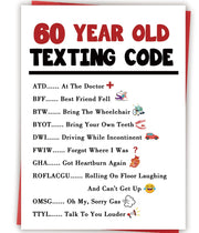 Funny 60th Birthday Card Gift Decorations for Women Men Him Her