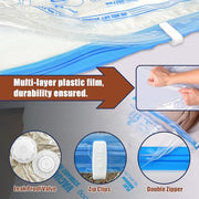 12 Jumbo Vacuum Storage Bags for Bedding, Vacuum Seal Bags for Clothing | Extra Large XL, Airtight Triple Seal, Save 80% Space, Hand Pump, Work with Vacuum, Double Zip, Reusable, Easy to Use