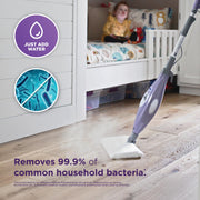 Shark Steam Pocket Mop with 2 Washable Double-sided Pads, Purple, S3501 | Lightweight, 2 Machine Washable Double-Sided Microfiber Pads, Swivel Steering, Steam Sanitization on Sealed Hard Floors