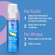 Lottabody Coconut & Shea Wrap Me Foaming Mousse, 7 oz | Foaming mousse that defines curls, controls frizz & adds lightweight, natural-looking shine & hold. Fast-drying & non-sticky.
