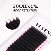 VEYES INC Cashmere Volume Lash Extensions C CC D DD LD L B J M Curl 0.03-0.20 thickness 5-25mm, Super Matte Black Individual Eyelashes Tray, Professional Supplies for Lash Techs (0.03 CC 12mm)