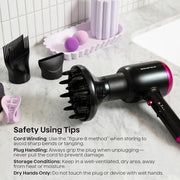 Wavytalk Blown Away Ionic Hair Dryer with Diffuser for Curly Hair