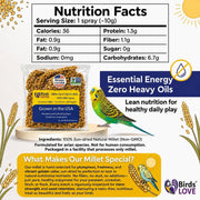 Birds LOVE® Millet Tips & Tails for Birds – Premium Spray Millet Treat, Non-GMO, USA Grown – Natural Bird Food for Parakeets, Cockatiels, Budgies, Lovebirds, Finches, Canaries & Parrots – 1 lb
