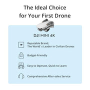 DJI Mini 4K, Drone With 4K UHD Camera, Under 249 g | 3-Axis Gimbal, 10km Video Transmission, Auto Return, Wind Resistance, 31-Min Flight Time, Intelligent Flight