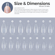 Modelones Almond Nail Tips 510pcs Medium Clear Soft Fake Press On Nails Tip | Pre Etched Half Matte Full Cover Clear Acrylic Gel False Press on Extension