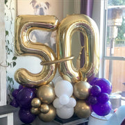 Champagne Gold 13 Balloon Number,40 Inch Light Gold 13 Balloons Big Foil Mylar Helium Number 13 Balloon for Birthday Party Anniversary Decorations