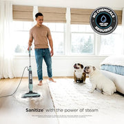 Shark Steam & Scrub Steam Mop, All-in-One Hard Floor Cleaner, Grey, S8001 | LED Headlights, 4 Dirt Grip Soft Scrub Pads Included, XL Water Tank, Swivel Steering