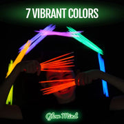 100 Glow Sticks Bulk Party Pack, 8" Halloween Glow Bracelets and Necklaces | Ultra bright neon glow in the dark party supplies with connectors for kids, camping, pool parties and weddings