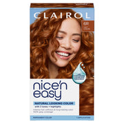 Clairol Nice'n Easy Permanent Hair Dye, 6R Light Auburn | 1 Pack | Zero Ammonia, PPD‑Free, 100% Gray Coverage with Bonding System | Pack of 1