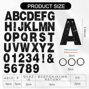 BEISHIDA Glitter Black 116 PCS A-Z DIY Letter Custom Banner Party Decor | 111 Letters&Numbers,3 Rope,2 Threading Device,Personalized Party Banner Decorations,Birthday,Graduation,Wedding